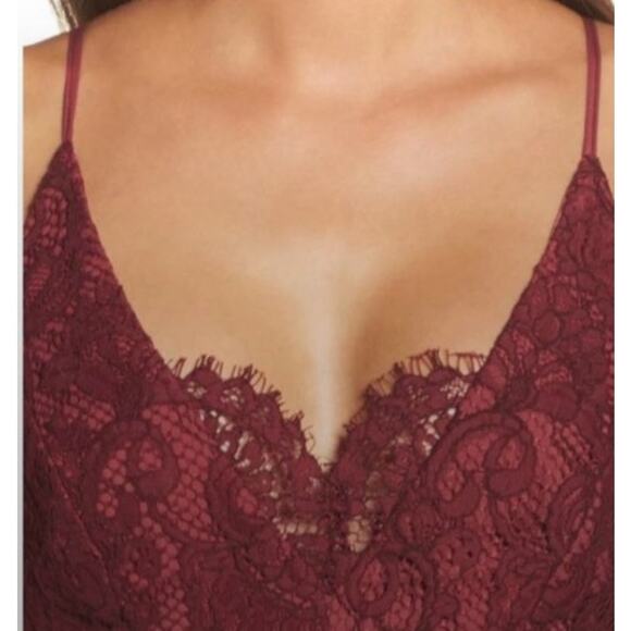Bardot Burgundy Lace Midi Dress Size 6 Small Cocktail Party Formal Wedding - Picture 11 of 11